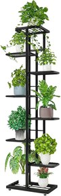Suport ghivece flori BAMIR TIP 4, gri, metal, 44x22x141 cm