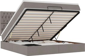 vidaXL Cadru de pat otoman cu saltea Taupe 180x200cm Material