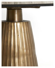 Masă de dining în culoarea bronz/în culoare naturală rotundă cu blat cu aspect de marmură ø 100 cm Rianne – Light &amp; Living