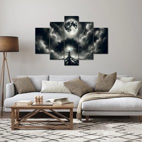 Tablou – Arbore alb-negru în lună plină (150x105 cm)