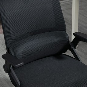 Vinsetto Fotoliu de birou reglabil cu husa din plasa poliester, spatar ergonomic inclinabil pivotant Negru | Aosom Romania
