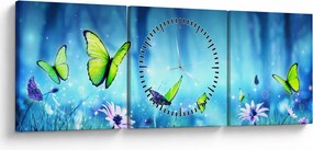 Tablou - Poiană mistică de pădure (cu ceas) (90x30 cm)