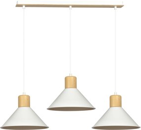 Emibig Rowen lampă suspendată 3x60 W alb-lemn 1045/3