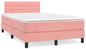 vidaXL Pat box spring cu saltea, negru, 120x190 cm, catifea