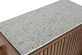 Bufet inalt, natur, din lemn de acacia si blat din terrazo, Brione