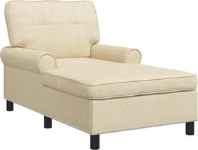 vidaXL șezlong de relaxare cu pernă Crem 91 x 157 x 91 cm țesătură