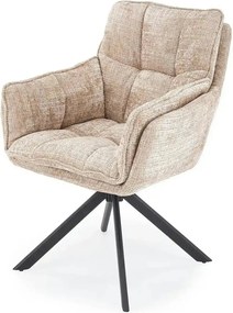 Scaun rotativ K597, bej/negru, stofa/metal, 70x67x90 cm