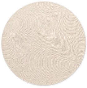 Covor în culoare naturală deschisă, țesut manual, rotund, din lână ø 120 cm Eleni Natural White – Hanse Home
