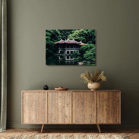 Tablou pe sticlă cu grădina japoneză națională (70x50 cm)