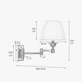 Aplica de perete din alama cu brat articulat Elegant