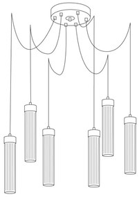 Lustră pe cablu Kolarz 6009.30660 RAGGIO 6xE14/25W/230V crom mat