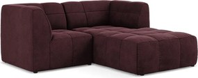 Colțar burgundy cu tapițerie din catifea (cu colț pe partea dreaptă/cu șezlong) Aloha – Makamii