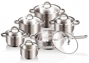 Set oale si tigai otel inoxidabil sablat (12 piese) Jumbo Gourmet Line Blaumann BL 3152