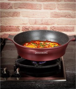 Set oale si tigai Royalty Line RL-ES2014M, 17 piese, Acoperire din marmurа, Inductie, Burgund