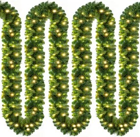 Ghirlandă de Crăciun ANDREA cu iluminare, 10m, verde Casaria
