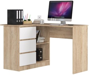 Masă PC de colț Bodhi (stejar sonoma + alb) (S). 1068825