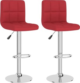 vidaXL Scaune de bar, 2 buc., roșu vin, material textil
