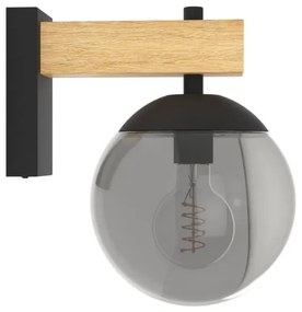 Aplică de exterior BUFALATA 1xE27/40W/230V negru/lemn IP44 Eglo 900671