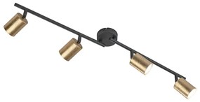 Plafonieră neagră/aurie cu abajur din metal ø 8 cm Vano – Fischer &amp; Honsel