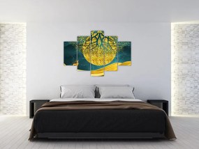 Tablou - Abstract, peisaj auriu (150x105 cm)