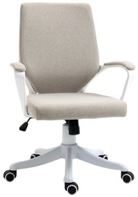 Vinsetto Scaun Ergonomic de Birou, Reglabil în înălțime Pivotant 360° cu Legănare, 62x69x92-100 cm, Bej | Aosom Romania