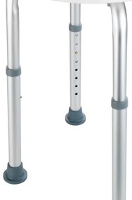 WENKO 1792921100 - Taburet SECURA, 45,5 x 45,5 cm, alb/argintiu/gri