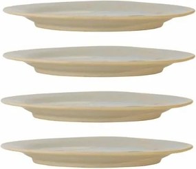 Set 4 farfurii rotunde din ceramică cu homar verde pictat, D21×H2 cm, „Hadden"