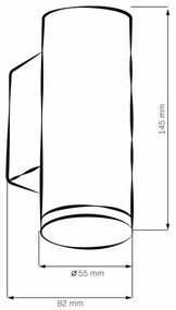 Spot de perete pentru baie TURYN 1xGU10/10W/230V IP44 negru