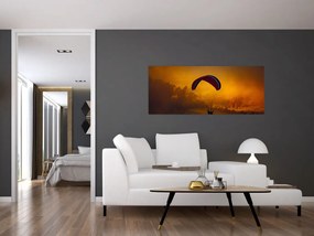 Tablou cu parașutistul în apus de soare (120x50 cm)