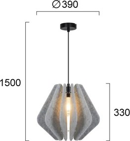Lustră suspendată pe cablu MARGARET 1xE27/40W/230V gri