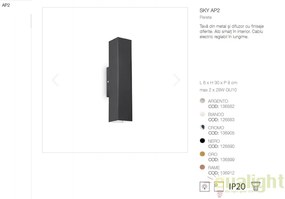 Aplica perete moderna Sky AP2 Negru 126890