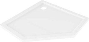 Mexen Flow cadă de duș pentagonală slim 80 x 80 cm, alb lucios - 46P108080