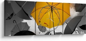 Tablou - Umbrelă galbenă (cu ceas) (90x30 cm)