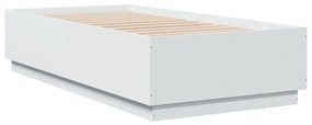 3209758 vidaXL Cadru de pat, alb, 75x190 cm, lemn prelucrat