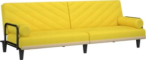 vidaXL Canapea extensibilă cu cotiere, galben deschis, textil