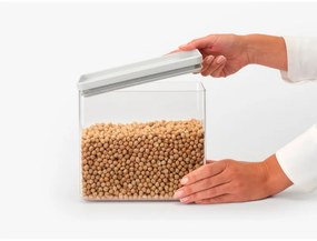 Cutie de depozitare Brabantia Tasty+ Stackable 1008876, 3,5 L, Sigiliu din silicon, Fara BPA, Gri deschis