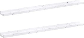 vidaXL Raft de perete 2 pcs Marmură albă 100 x 9 x 3 cm Lemn compozit