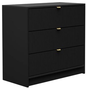 Comodă Rozoma 3SZ (Negru molet + auriu) . 1103674