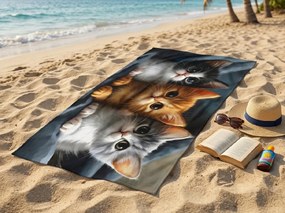 Prosop de plaja cu uscare rapida CATTINO colorat 70 x 140 cm, 100% microfibra