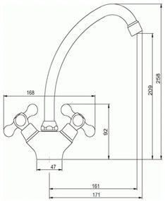 Baterie pentru chiuvetă Novaservis TITANIA RETRO, crom lucios