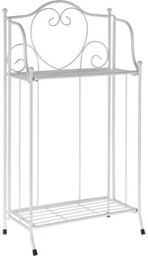 Suport de flori din metal Florența alb, 34 x 65 x 18 cm