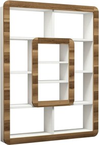 Biblioteca ORKIDE, alb/nuc, PAL melaminat, 108x22x140 cm