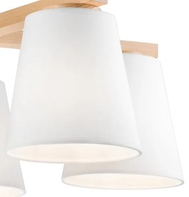 Lustr ELLIE 5xE27/60W/230V alb/buc montat pe tavan