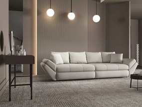 Canapea extensibilă dumonde cu ladă de depozitare si sezut confortabil din spuma high-density, Loana Enjoy Bej 300x100 cm