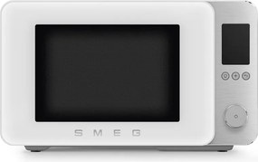 Cuptor cu microunde combinat cu aer cald SMEG Collezione MOC02WHMEU, 900 W, 27 l, 25 de programe, închidere lină, setări personalizate, alb mat
