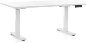 Masa inaltime reglabila OfficeTech C, 120 x 80 cm, bază albă, alb