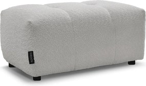 Taburet gri deschis cu tapițerie din țesătură bouclé Roxelane – Bobochic Paris