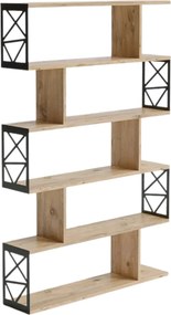 Etajera FRN-12032, stejar/negru, PAL melaminat/metal, 90x20x138 cm