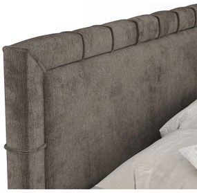 Pat boxspring gri închis cu spațiu de depozitare 200x200 cm Voyage – Maison de Rêve