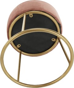 Taburet, catifea Velvet roz/vopsea aurie, AYSU